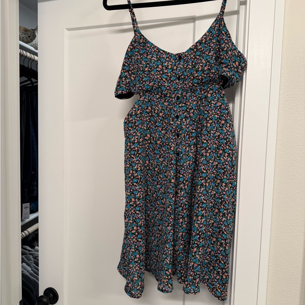 Floral Cold Shoulder Mini Dress | Size L